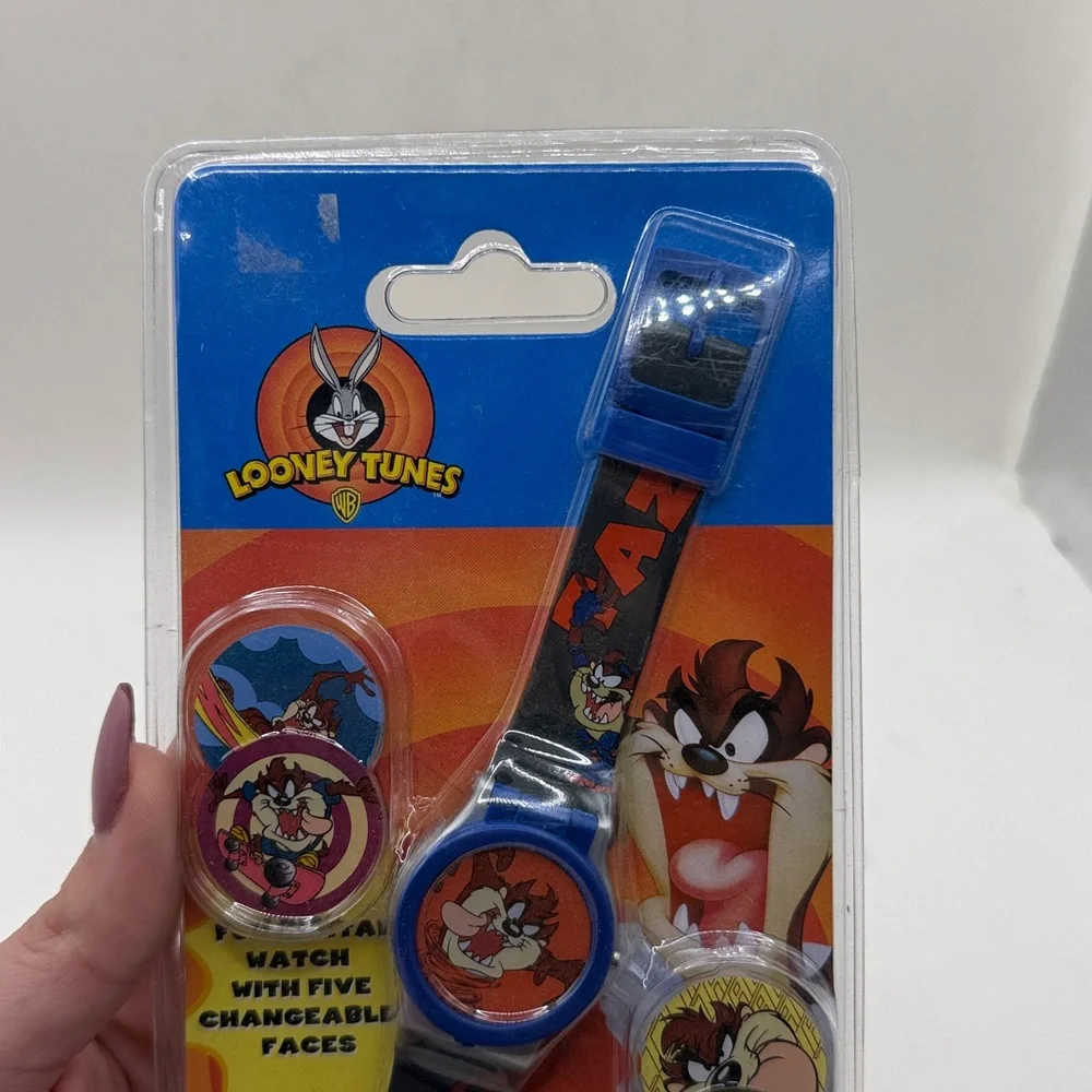 Vtg NWT NOS Looney Tunes Taz Digital Watch Interchangeable Collectible Untested